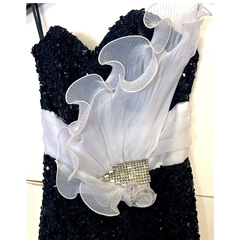 Vintage Dave & Johnny Sequin Crystal Mini Dress XXS - Picture 5 of 6